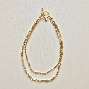 Vintage Classic Gold Tone Double Chain Necklace